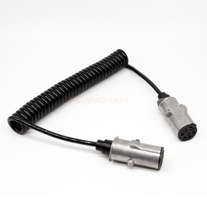 TPU -40 ℃ résistance au froid <span class=keywords><strong>7</strong></span> <span class=keywords><strong>broches</strong></span> <span class=keywords><strong>7</strong></span> noyaux N Type prise en aluminium ABS/EBS <span class=keywords><strong>remorque</strong></span> <span class=keywords><strong>adaptateur</strong></span> câble bobine spirale <span class=keywords><strong>remorque</strong></span> cordon - Product Image 1