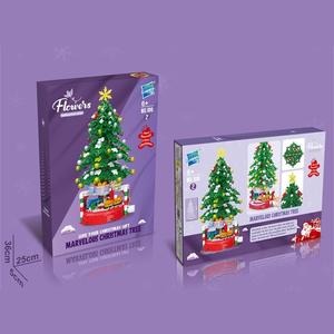 515 pièces Micro blocs de construction bricolage blocs éducatifs arbre de Noël avec <span class=keywords><strong>train</strong></span> ensemble meilleur cadeau pour garçons et filles - Product Image 2