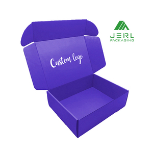 Custom Logo Corrugated Flat Boxes Cardboard Purple Mailer boxes Shipping box for apparel