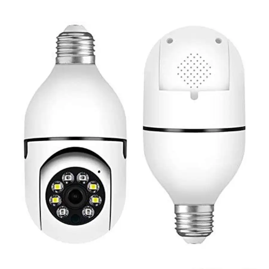 Factory Sale JXLCAM 2MP 5G E27 Bulb Surveillance Camera Night Vision Full Color Automatic Human Tracking Indoor Security Monitor