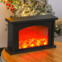 Boîte à lumière LED électrique à effet flamme, veilleuse décorative d'ambiance festive, cheminée décorative, ornements créatifs nordiques