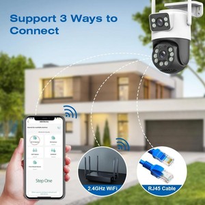 Mini ống kính kép Màn hình kép 4k 8MP PTZ <span class=keywords><strong>Wifi</strong></span> Camera HD IP Camera ngoài trời tự động theo dõi bảo vệ an ninh CCTV máy ảnh - Product Image 2