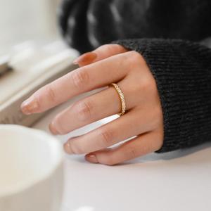 Bagues de couple en acier inoxydable avec diamants CZ, plaquées <span class=keywords><strong>or</strong></span>, bijoux de mariage <span class=keywords><strong>et</strong></span> de fiançailles élégants, alliances pour hommes <span class=keywords><strong>et</strong></span> femmes en zircon - Product Image 6