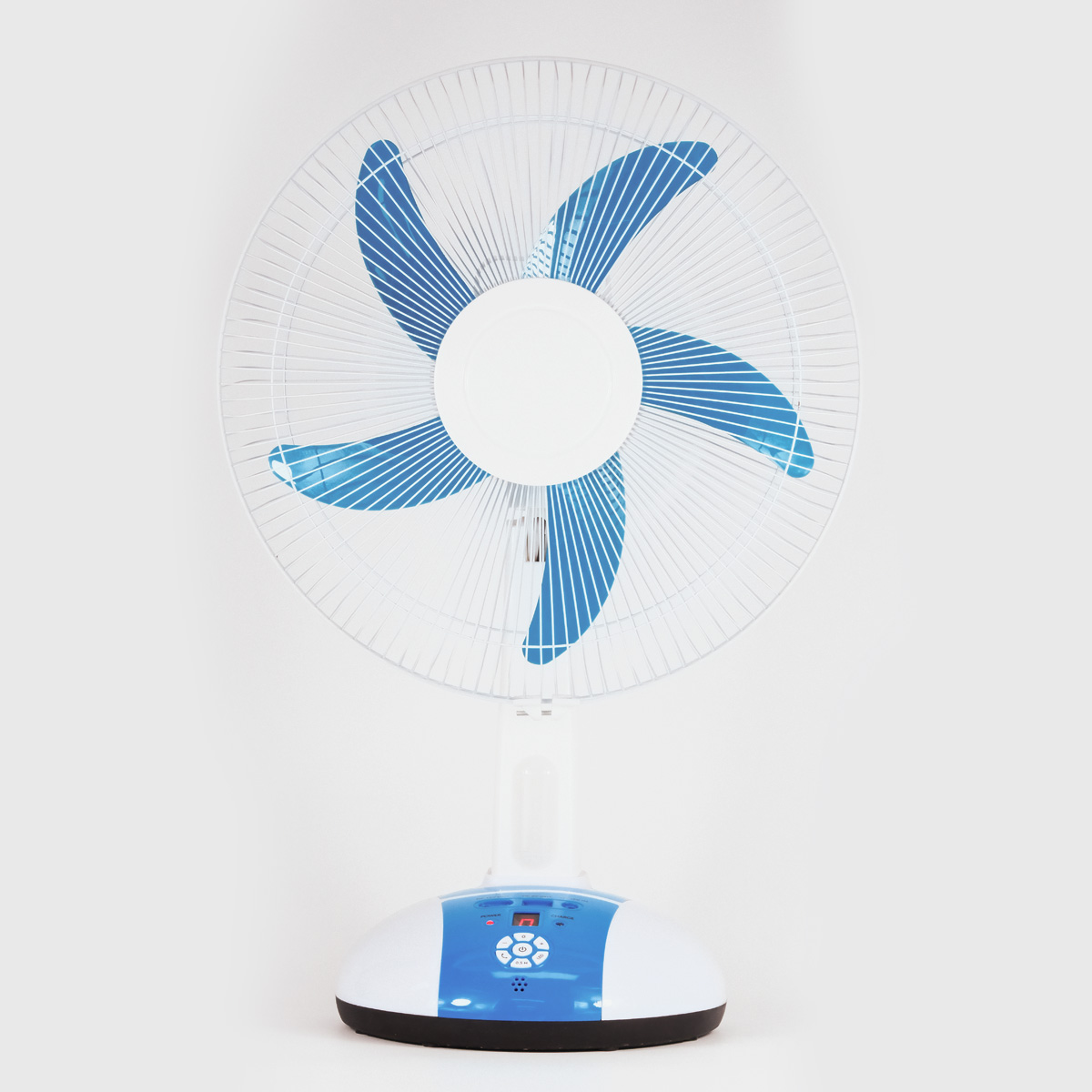 Portable Rechargeable LED Solar Table Fan USB/Battery Charger Digital Display Easy Box Installation Multifunction Home RV