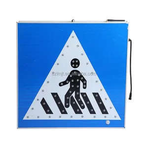 High Quality LED Traffic Sign Pedestrian Walk Crossing Sign With Blinking Flashing LED Light