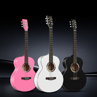 Guitare acoustique de haute qualité, best-seller, 40 pouces, coins arrondis, finition mate, avec pack cadeau gratuit, pour adultes débutants et enfants