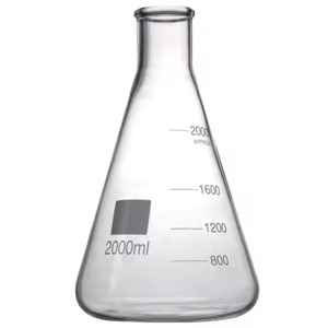 Fiole Erlenmeyer à col étroit de qualité laboratoire, 2000 ml, en verre borosilicate avec rebord renforcé - Product Image 4