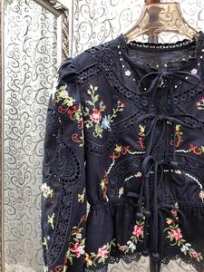 <span class=keywords><strong>Camicia</strong></span> di alta qualità nuova camicetta 2025 autunno <span class=keywords><strong>donna</strong></span> ricava pizzo ricamato manica lunga <span class=keywords><strong>blu</strong></span> scuro vino rosso cotone camicie di <span class=keywords><strong>lino</strong></span> - Product Image 5