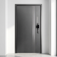 Portes d'entrée de sécurité antivol en acier avec finition élégante et ouverture manuelle pour usage commercial - Porte d'entrée principale moderne