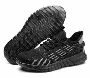 JIANKUN Chaussures de sécurité antistatiques, certifié CE, personnalisables, avec bout en acier, pour le travail, l'hiver, le tissu extensible en nylon, unisexe - Product Image 1