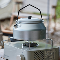Théière personnalisée 1L portable légère en argent ensemble de cuisine de camping bouilloire à café de camping avec bouilloire