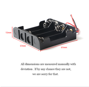 Hộp Đựng Pin 6V 4 * AA Bằng Nhựa Trở Lại Hộp Đựng Pin Hai Mặt Với Đầu Nối 9V <span class=keywords><strong>Snap</strong></span> - Product Image 4