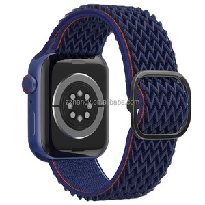 Nylon Band Voor Apple Watch Band 44 Mm 40Mm 41Mm 45Mm Verstelbare Elastische Solo Lus Riem Armband Apple Watch Serie 7 6 Se 5 4 <span class=keywords><strong>3</strong></span> - Product Image 6