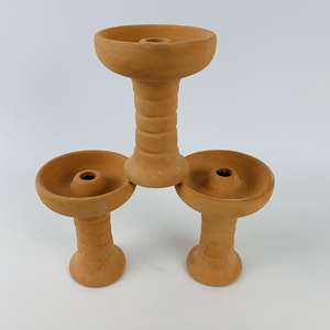 Cazoleta de Cerámica para Narguile, de Arcilla Roja Natural, con Orificio Mediano, Estilo Árabe, Tamaño Grande - Product Image 1