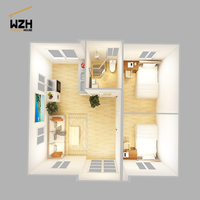 Villa moderne de luxe préfabriquée de 20 pieds, fabriquée en Chine, bon marché, avec 2 chambres, maison en kit, conteneur habitable, vie en plein air, matériau en acier