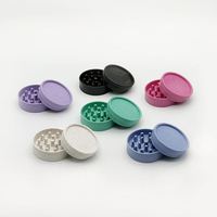 2024 personnalisé nouveau Style 55mm 2 parties en plastique broyeur de tabac dégradable coloré briquets et accessoires pour fumer