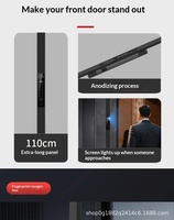 Kunci Pintu Pintar Digital Elektronik Otomatis Biometrik WIFI 3D Pengenal Wajah Gagang Panjang Keamanan Rumah Kamera Pintu Kayu