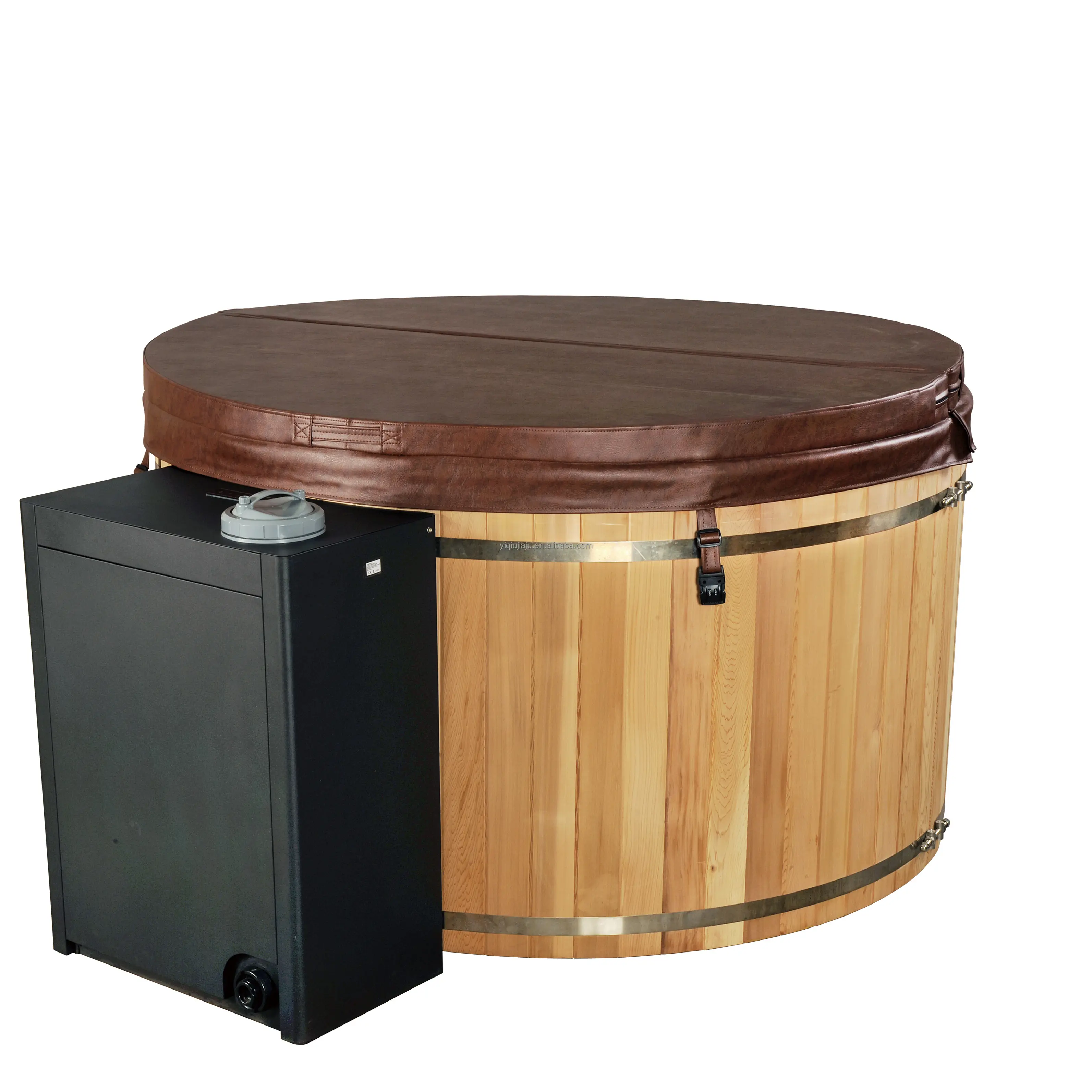 Cedar người yêu thông minh được xây dựng trong gỗ bồn tắm nóng gối hồ bơi Màng Lót bồn tắm tròn để bán