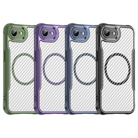 Coque de téléphone magnétique en fibre de carbone pour iPhone 17 Air 17 16 15 14 13 Pro Max, coque arrière antichoc rigide en TPU+PC