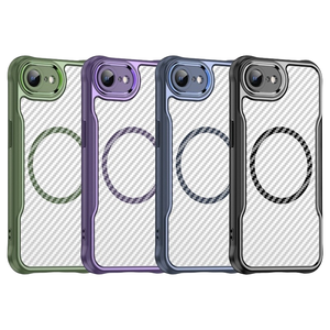 เคสโทรศัพท์แม่เหล็กคาร์บอนไฟเบอร์สำหรับ iPhone 17 Air 17 16 15 14 13 <span class=keywords><strong>Pro</strong></span> Max TPU+PC แข็งแรง ทนทานต่อแรงกระแทก - Product Image 1