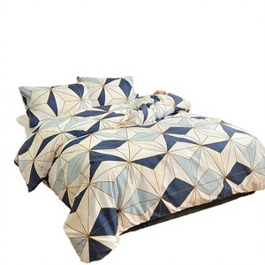 Juego de Funda Nórdica de Tres Piezas con Estampado Geométrico Europeo Americano, 100% Poliéster, Moderno, para Todas las Estaciones, 200 Hilos, para Cama Plana - Product Image 2