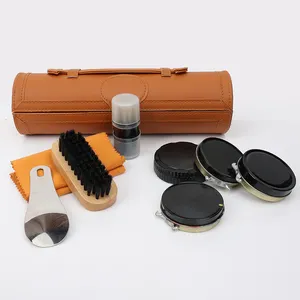 Factory Customized 9 in 1 Shoe Shine Brush and Shoe Polish Set Leather Shoe Care Kit Shoehorn