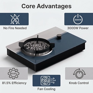 Fornello Elettrico Portatile da Esterno 3000W ad Alta Potenza con 3 Livelli Regolabili e Controllo Elettronico a Manopola per Uso Domestico - Product Image 3