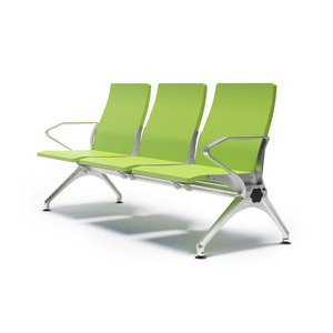 Sillas de espera Tenzo de aleación de aluminio con asiento de poliuretano y reposabrazos para hospitales, parques, escuelas, campos deportivos, gradas y hileras de sillas. - Product Image 1