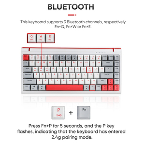 Bàn Phím Cơ Mini 60% Công Tắc Swaap Nóng Đèn Nền PBT Cầu Vồng RGB Có Dây + 2.4G Không Dây + Ba Chế Độ BT - Product Image 3