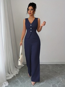 Set Elegante da <span class=keywords><strong>Donna</strong></span> con Camicia Senza Maniche a Collo a V, Cardigan, Gilet e Pantaloni per Ufficio e Casual, <span class=keywords><strong>Abbigliamento</strong></span> Stagionale - Product Image 6