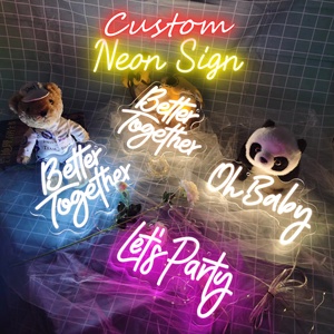 Winbo Letrero de Neón Personalizado Logo Siempre Fuiste Tú Luces de Neón Personalizado Feliz San Valentín Feliz Cumpleaños Letrero Led Decoración Letrero de Luz de Neón - Product Image 2