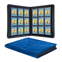 Carpeta de 9 ranuras y 9 bolsillos con cubierta de cuero PU de página fija para tarjetas deportivas, álbum de colección y portafolio para TCG y tarjetas