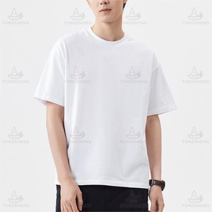 Personalizado al por mayor Pima algodón camisetas lisas de gran tamaño V O cuello 100% Pima camiseta Premium hombres Pima algodón camiseta en blanco - Product Image 3