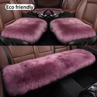 Échantillon disponible, Vente en gros directe usine, Lot de 3 housses de siège auto en peau de mouton ciselée pour femme, coussins de siège longs et moelleux, tapis de siège chauds pour l'hiver