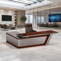 Aparador Ejecutivo Administrativo E1 MDF con Madera Natural Burl, Cristal Glaseado, LED Inteligente y Cerradura Mecánica, Mueble de Almacenamiento
