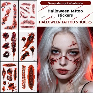 Pegatinas de <span class=keywords><strong>tatuajes</strong></span> de Halloween, pegatinas de cicatrices de <span class=keywords><strong>tatuajes</strong></span> simulados, pegatinas de <span class=keywords><strong>tatuajes</strong></span> impermeables para cuerpo y cara con simulación de cuchillos - Product Image 3