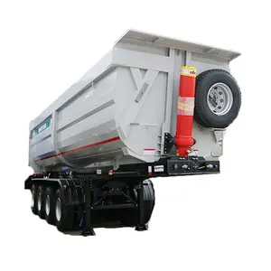 40/60/80 Ton Scrap Dump Trailers Tri Axle Rear Tipper Truck Trailer With Hydraulic Cylinder Dump Trailer For Sale