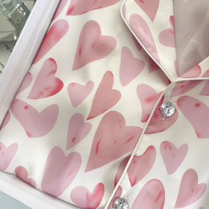 Ve áo dài tay quần dài đồ ngủ nữ mùa xuân và mùa hè Ins mới đơn giản tình yêu cánh hoa Homewear hai mảnh phù hợp với - Product Image 6