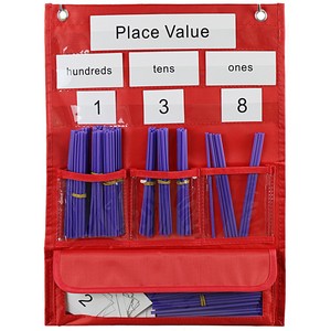 Caddy de conteo multifuncional y gráfico de bolsillo de valor de lugar suministros de aula de acero personalizables forma rectangular montada en la pared - Product Image 2