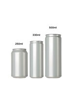 Boîte en aluminium monobloc de 250 ml, 330 ml, 500 ml avec # 202 Couvercles faciles à ouvrir pour les emballages de boissons, en alliage d'aluminium, en métal, pour les canettes