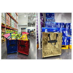 Пользовательские многоразовые полиэтиленовые складные сумки с длинной ручкой для доставки с застежкой-молнией очень большие размеры для логистической сортировки и использования на складе - Product Image 4