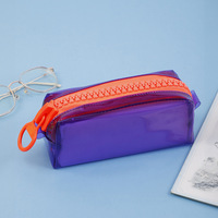 Étui à crayons zippé transparent en PVC tendance avec logo personnalisé Emyway P01, grande capacité, pour cosmétiques et voyages
