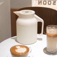 Bouilloire à eau portable de qualité supérieure, 1500 ml, noir et blanc, design Japandi, écologique, en acier inoxydable 304 de qualité alimentaire, pour hôtel, maintien au chaud