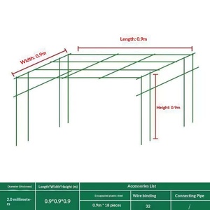 Enrejado para Uvas para Jardinería Exterior, Soporte <span class=keywords><strong>de</strong></span> Trepadores <span class=keywords><strong>de</strong></span> Tubo <span class=keywords><strong>de</strong></span> Acero Recubierto <span class=keywords><strong>de</strong></span> Plástico, Marco <span class=keywords><strong>de</strong></span> Soporte para Uvas y Frutas Tropicales - Product Image 1