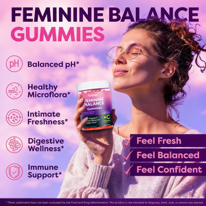 OEM Private Label Feminine Balance <b>Gummies</b> Blueberry Raspberry Flavor 60 Count pH Support Flora Balance Odor Care Vitamin C - Product Image 3