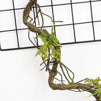 Guirlande de vigne artificielle en rotin, branche torsadée, mousse de fougère, écologique, pour grille murale, toile de fond de mariage, verdure de café, plantes artificielles