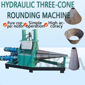 Máquina semiautomática hidráulica de tres rodillos para curvar chapa de hierro en cono, máquina de conificación cónica - Product Image 3