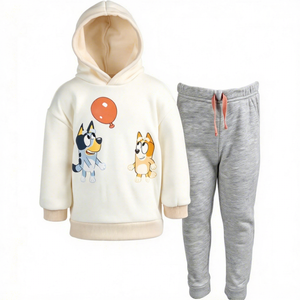 Ensemble de sweats à capuche en tissu pour enfants, ensemble de sweats à capuche avec personnage Bluey, pantalon de jogging gris, tenue décontractée pour enfants de 2 à 4 ans - Product Image 2