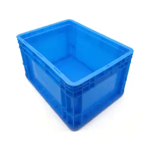 Caja de mano de plástico industrial sólida logística apilable azul ZNTB016