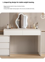 2025 coiffeuse en bois massif moderne Simple avec armoire à seau de Style crème conception intégrée pour peinture de cuisson de chambre d'hôtel